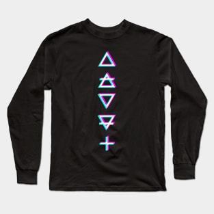 Glitched Alchemical Element Symbols Long Sleeve T-Shirt